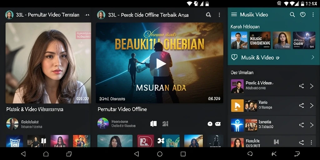 Antarmuka sederhana dan fungsional dari 33L untuk pemutar video offline.