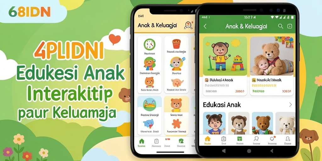 Tampilan antarmuka 68IDN yang ramah anak dan interaktif