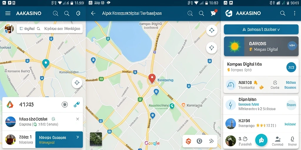 Tampilan antarmuka AAKASINO yang user-friendly saat menggunakan kompas digital.