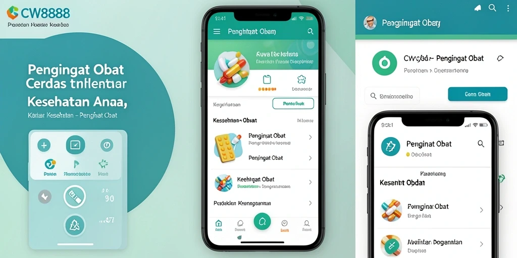 Screenshot utama CW8888 menampilkan antarmuka Pengingat Obat yang intuitif.