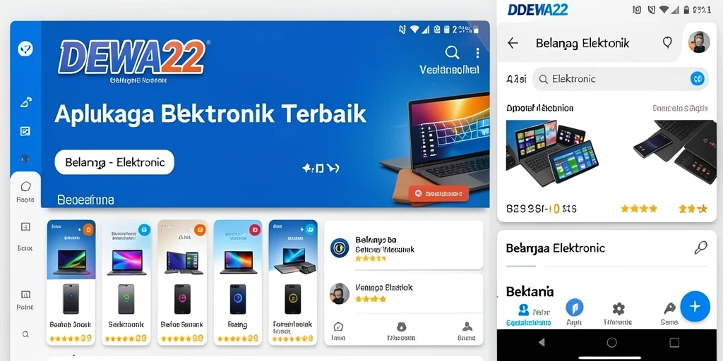 Antarmuka DEWA22 yang menarik dan fungsional untuk belanja elektronik.