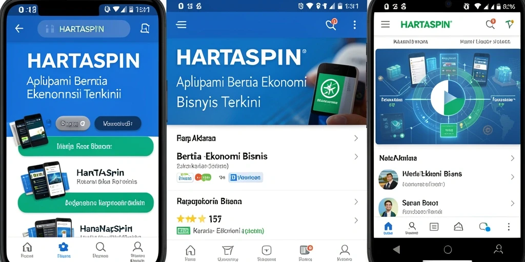 Antarmuka HARTASPIN menampilkan berita ekonomi bisnis secara jelas.