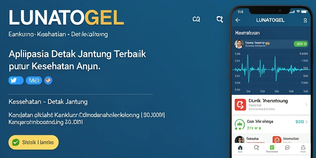 Tampilan antarmuka aplikasi LUNATOGEL untuk pemantauan detak jantung.