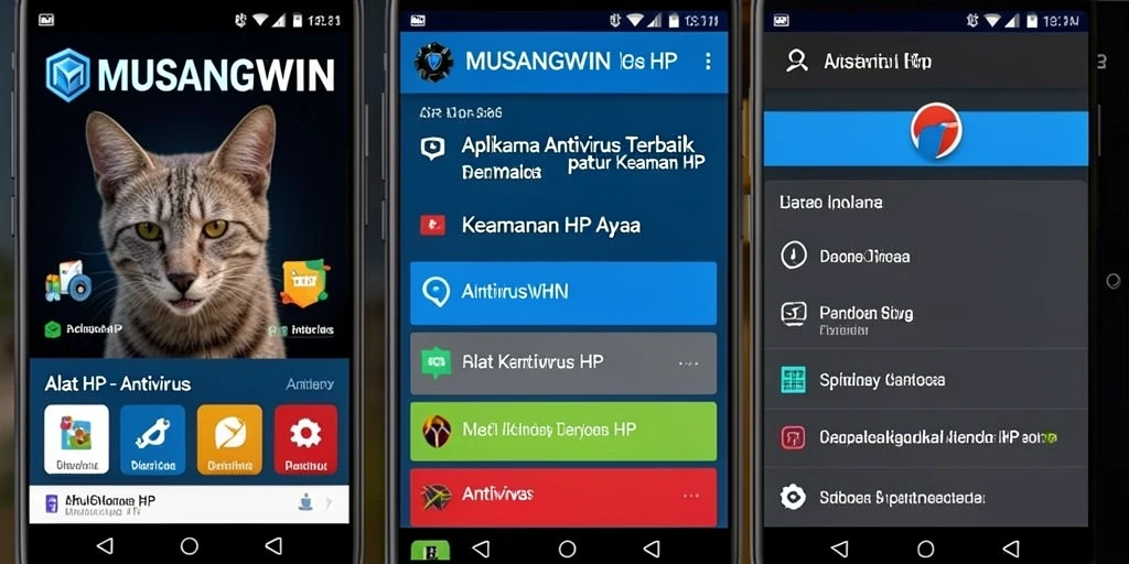 Tampilan antarmuka aplikasi MUSANGWIN menonjol dengan fitur perlindungannya yang mudah diakses.