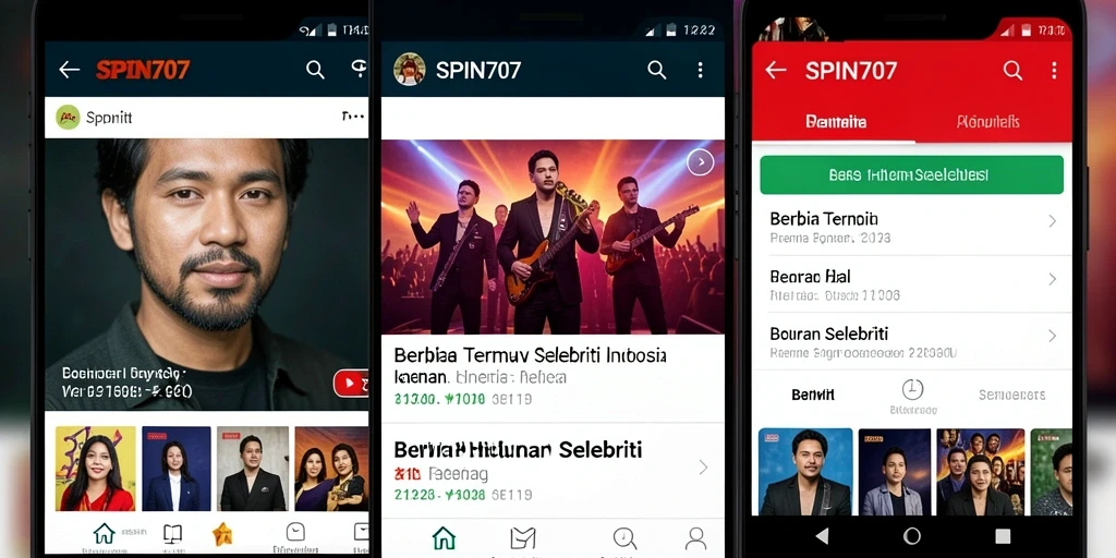 Tampilan antarmuka SPIN707 yang menarik untuk berita selebriti.